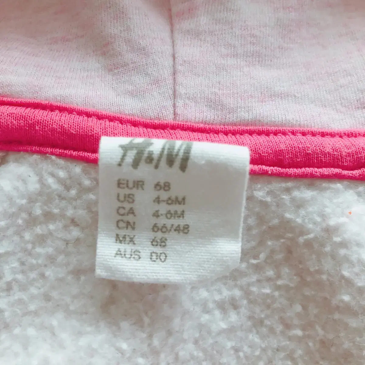 [4-6M]H&M 여아 기모후디(중고)