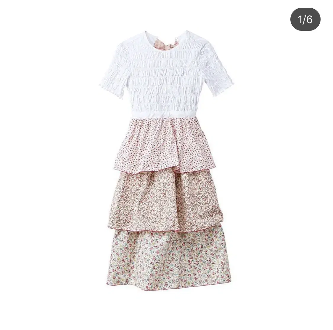 lmml Flower smocking dress - Pink