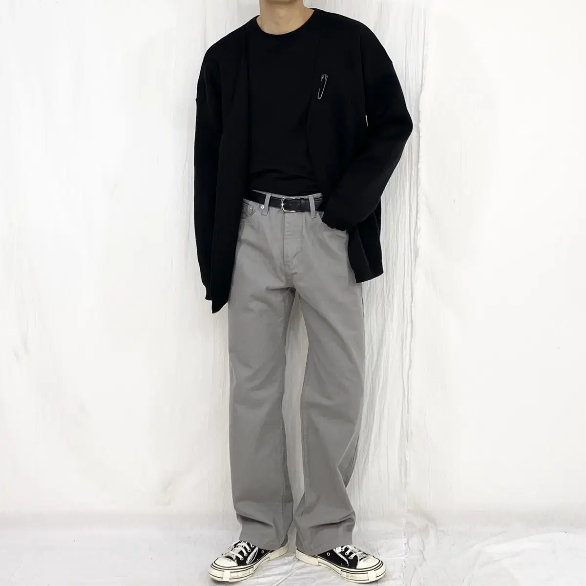 남자 데일리 롱 와이드 면 팬츠 (4color)