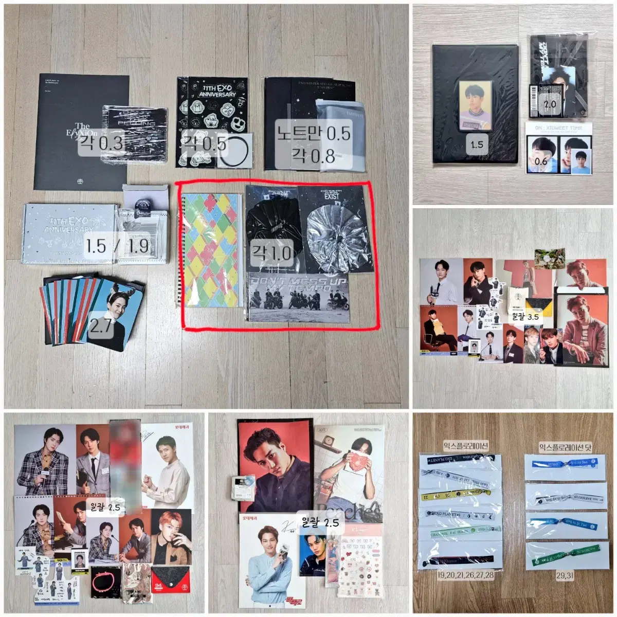 EXO Goods (Xiumin, Chen, Kai, Sehun) + Concert Goods