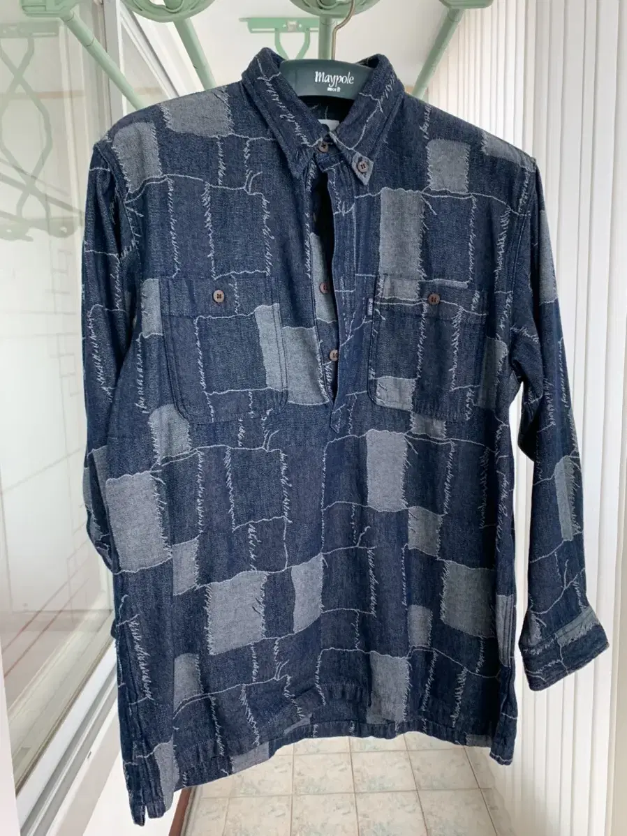 Japanese vintage indigo patterned shirt