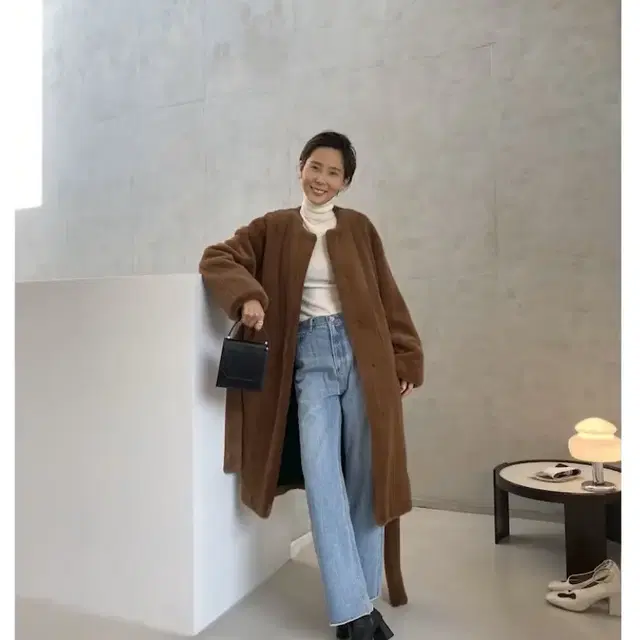 recto BELTED FAUX -FUR COAT 렉토 벨티드 퍼코트