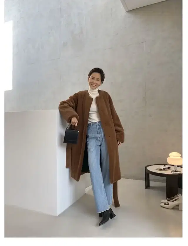 recto BELTED FAUX -FUR COAT 렉토 벨티드 퍼코트