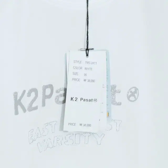 k2 pasat (90) 새상품 라운드 화이트 반팔 티셔츠