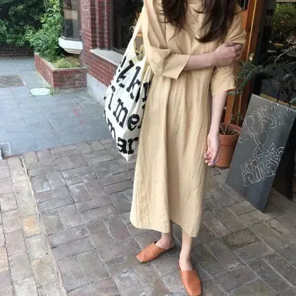 YEOREUM Puff sleeve long dress