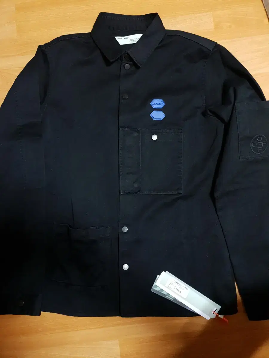 오프 화이트 appliqued cotton shirt jacket