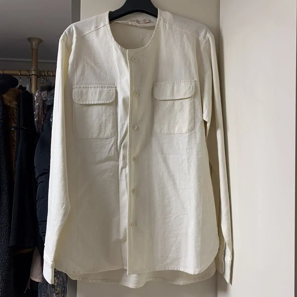 [L] Linen China Shirt Ivory