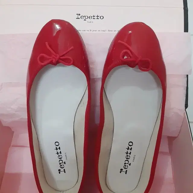 정품)레페토 repetto 제시카 티파니 장윤주 등 레드 플랫 산드리옹