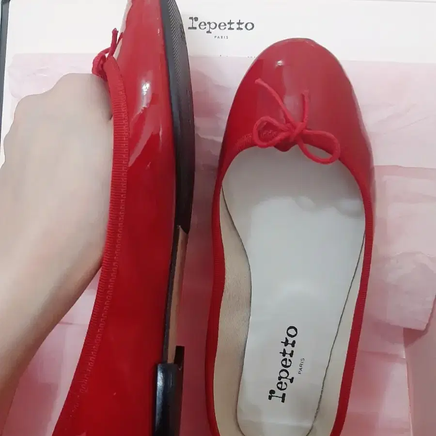 정품)레페토 repetto 제시카 티파니 장윤주 등 레드 플랫 산드리옹