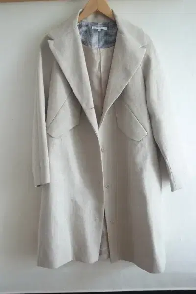 까르벵 carven 베이지 린넨코트 oversized linen coat