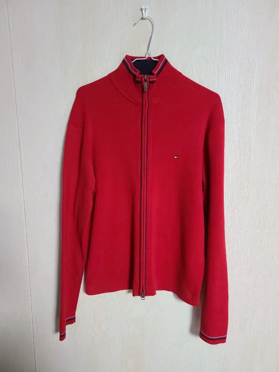 Tommy Knit Zip-up Red M