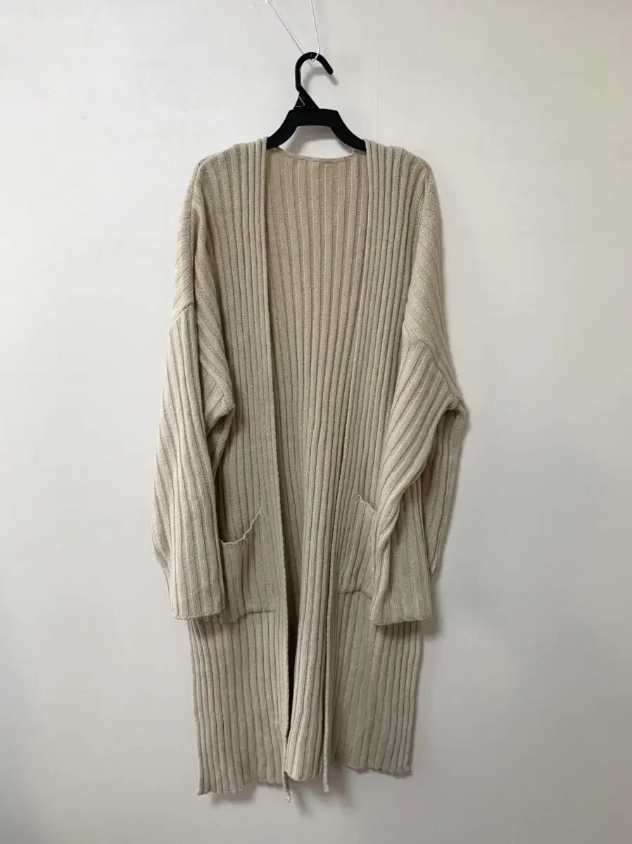 Long Cardigan with Ribbed Hem (Good Material)