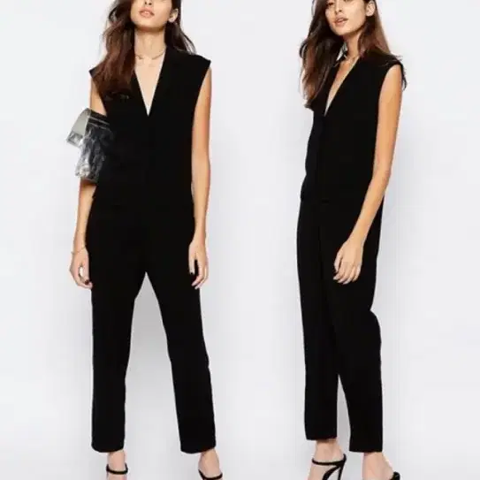 asos 슬리브리스 점프수트 us size 4