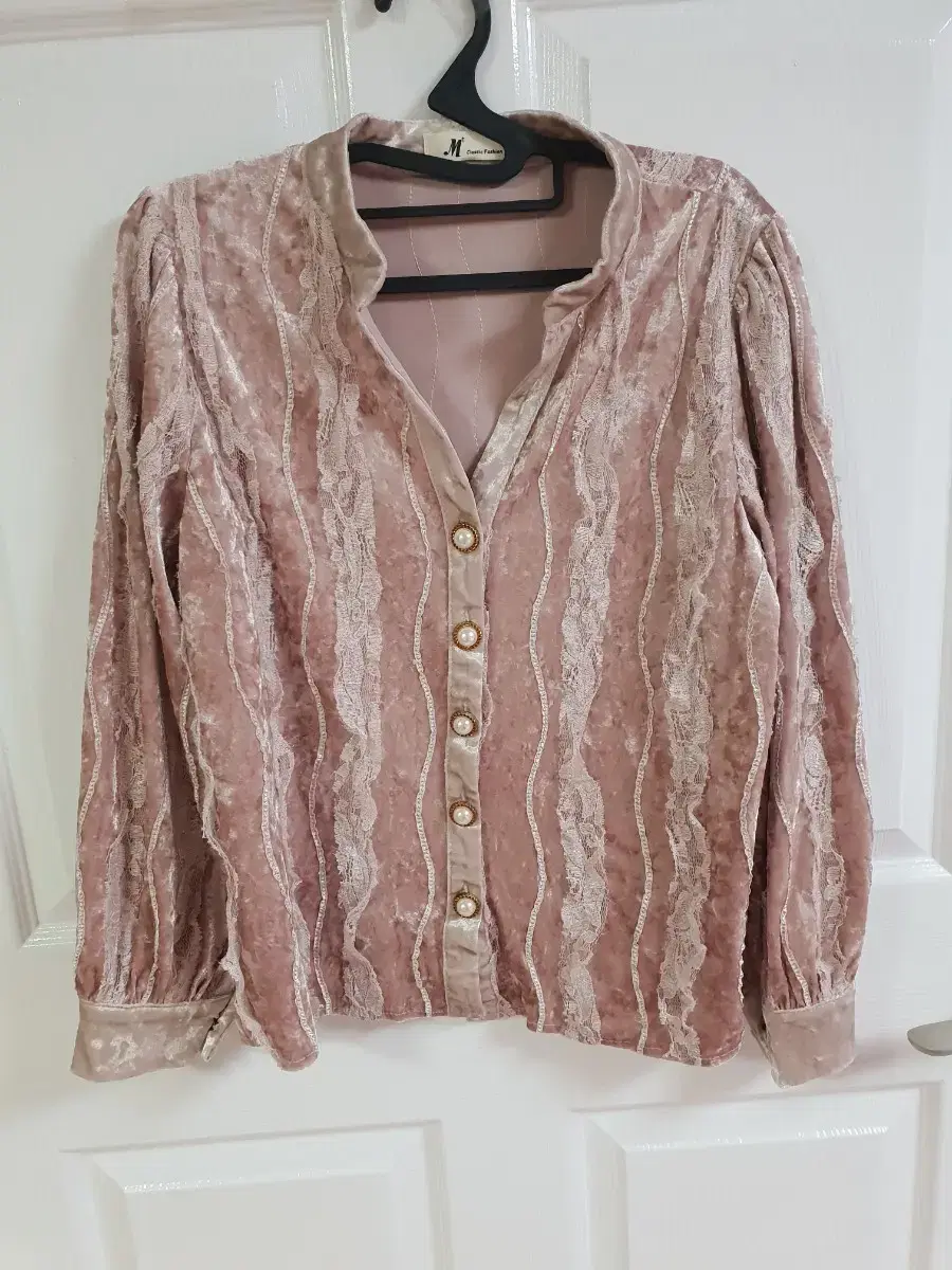 [NEW] Velvet Blouse Violet Pink