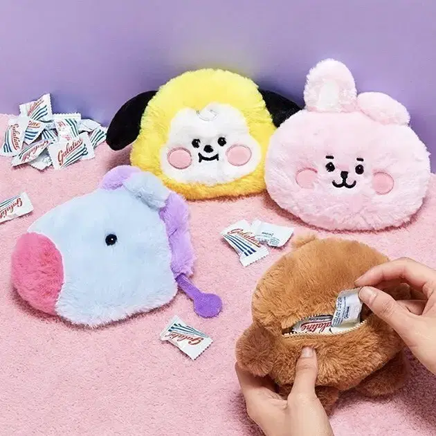 bt21 베이비 쿠키 플랫퍼 파우치