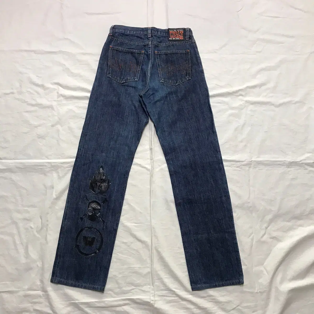 90s W&LT Walter Van Beirendonck Logo Denim Jeans Pants