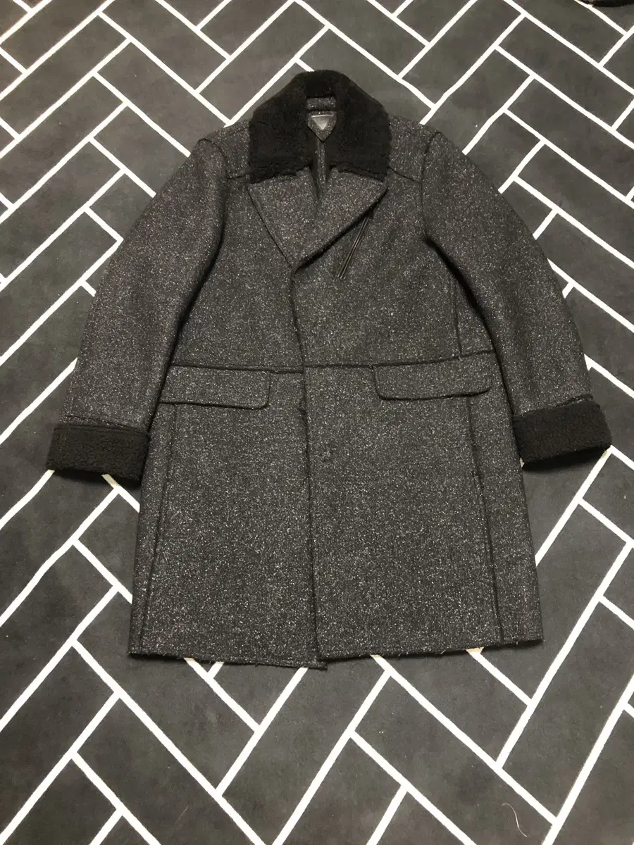 (Limited quantity1)100%Real Fleece Mustang Coat / StoneTimeSystemSolidMonkle