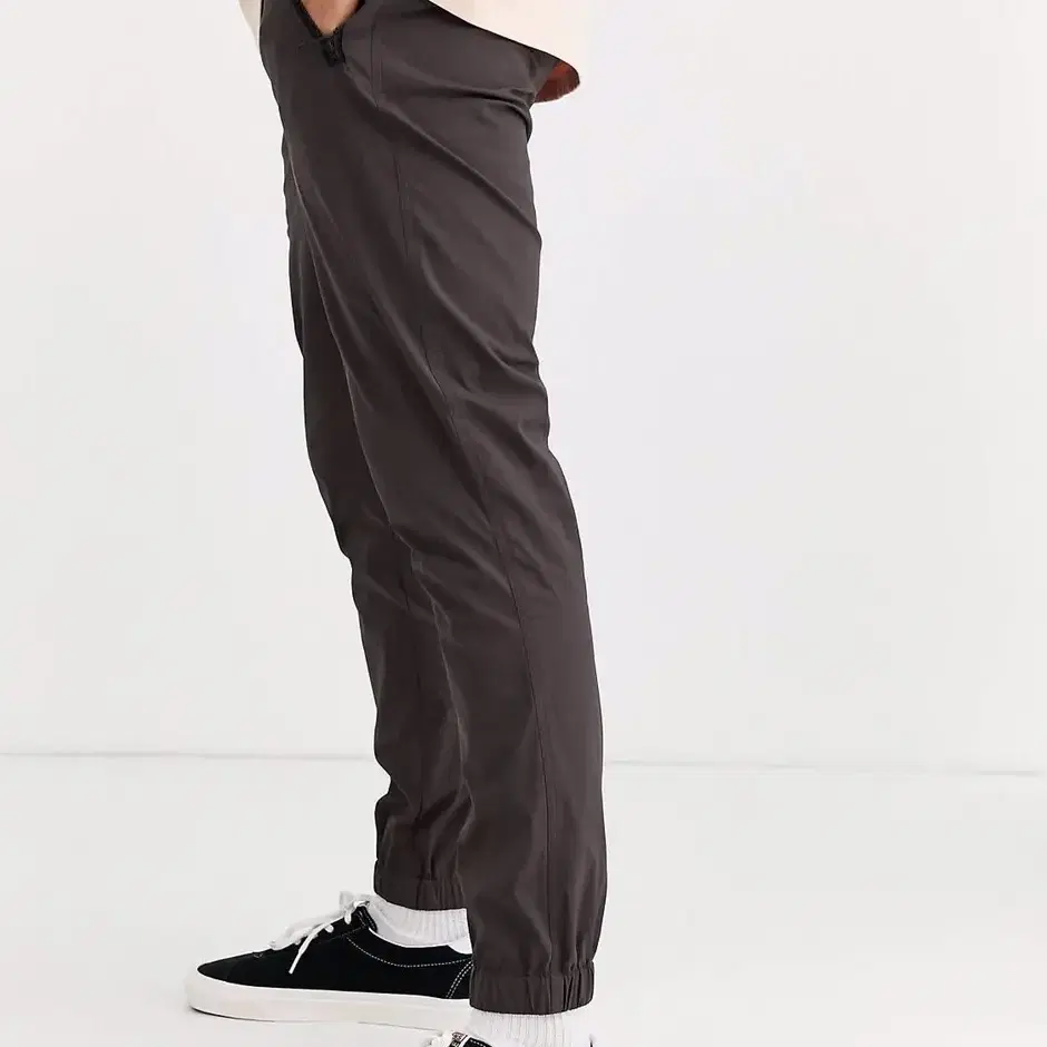 ASOS jogger in nylon with belt in brown