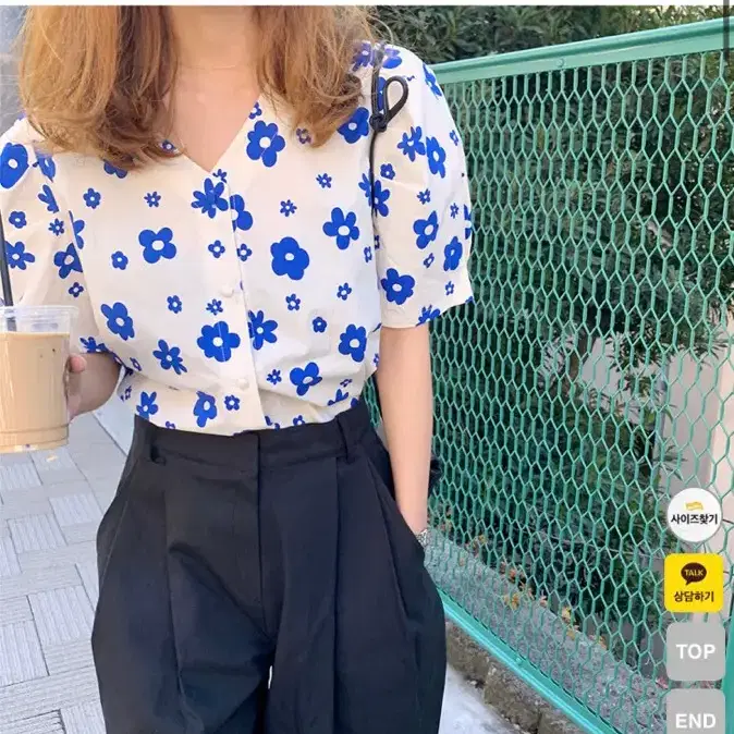 프롬비기닝 corso flower blouse