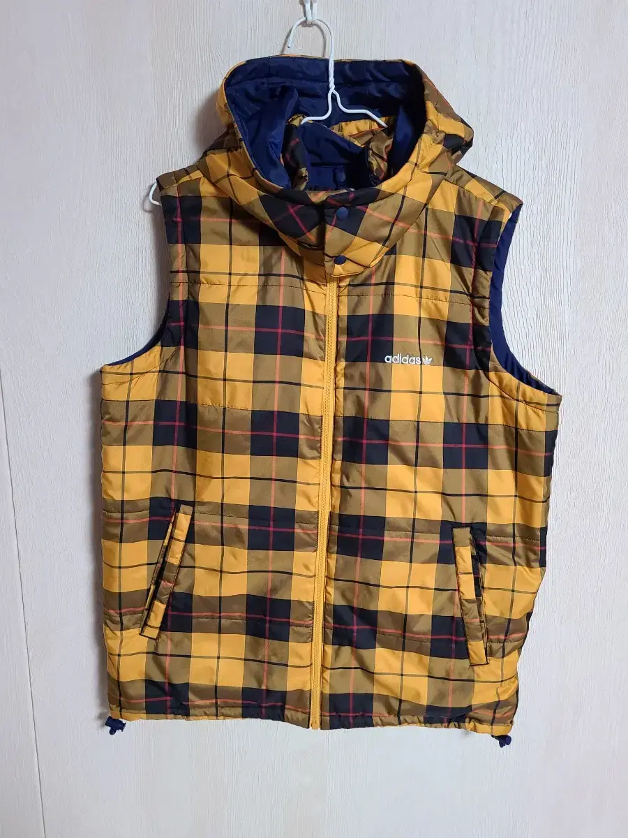 Adidas Padded Vest Double-faced Check Navy