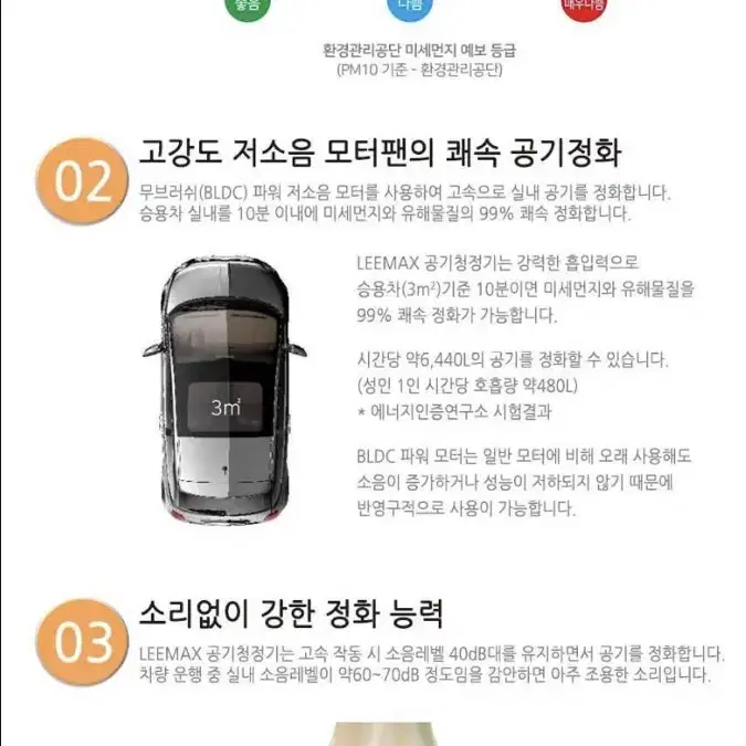 LEEMAX 차량용 공기청정기 새제품