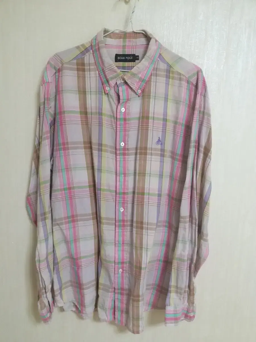 Men's Vinpole Big Size Check Linen Shirt (120)