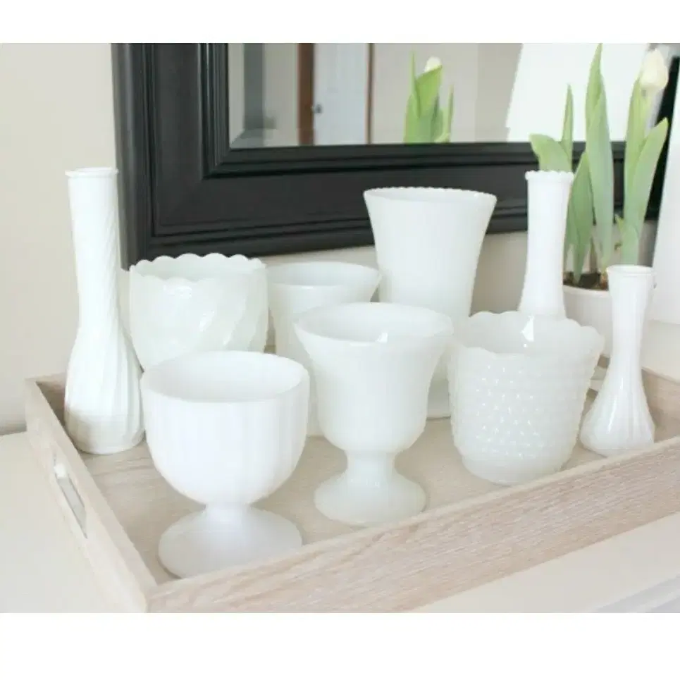 * vintage milk glass 홉네일 보울