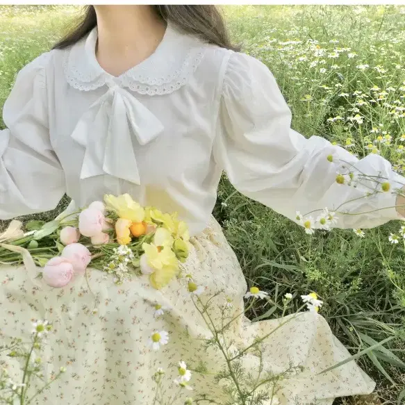 (새상품) 로브네브 옐로우 롱 스커트 데이트룩 미미부티크 아벡데플뢰르