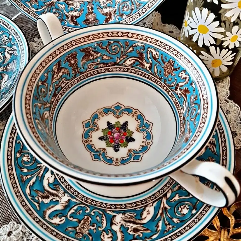 Wedgwood Turquoise Florentine soup bowl