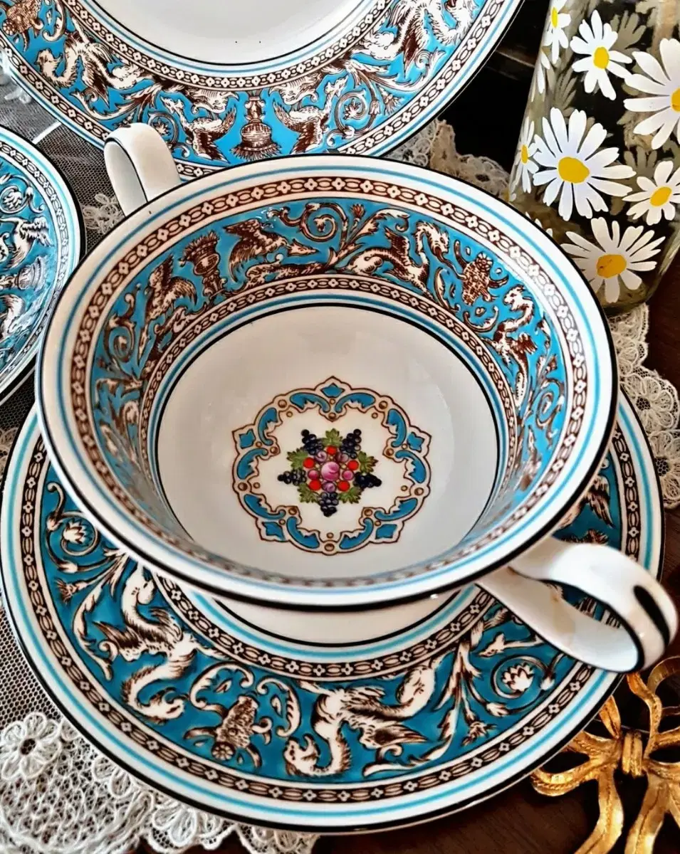 Wedgwood Turquoise Florentine soup bowl