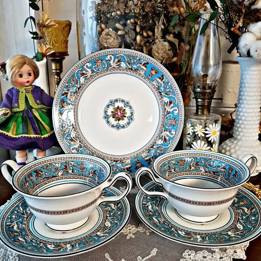 Wedgwood Turquoise Florentine soup bowl