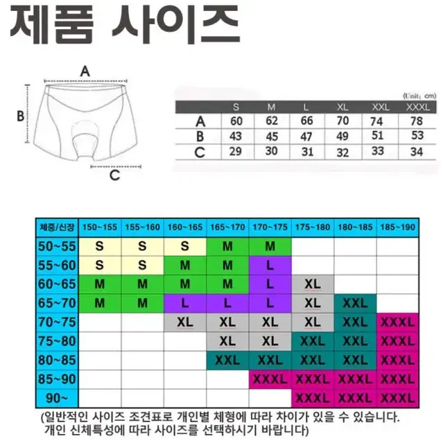 밴드라인 3D 젤 자전거 속바지 / 패드바지