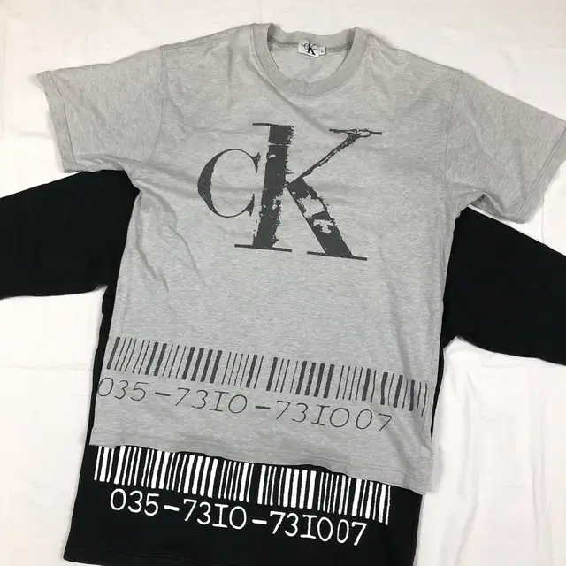 90s 캘빈클라인 calvin klein ck 빅로고 바코드 반팔티셔츠