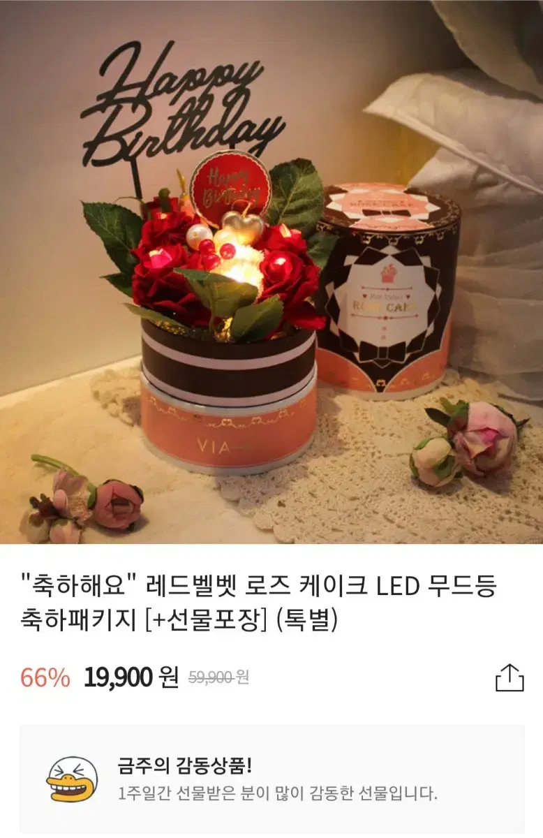 (새상품)로즈케이크LED무드등