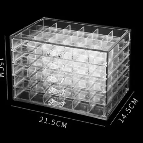 파츠케이스 120칸 5단 투명 스톤 비즈 케이스