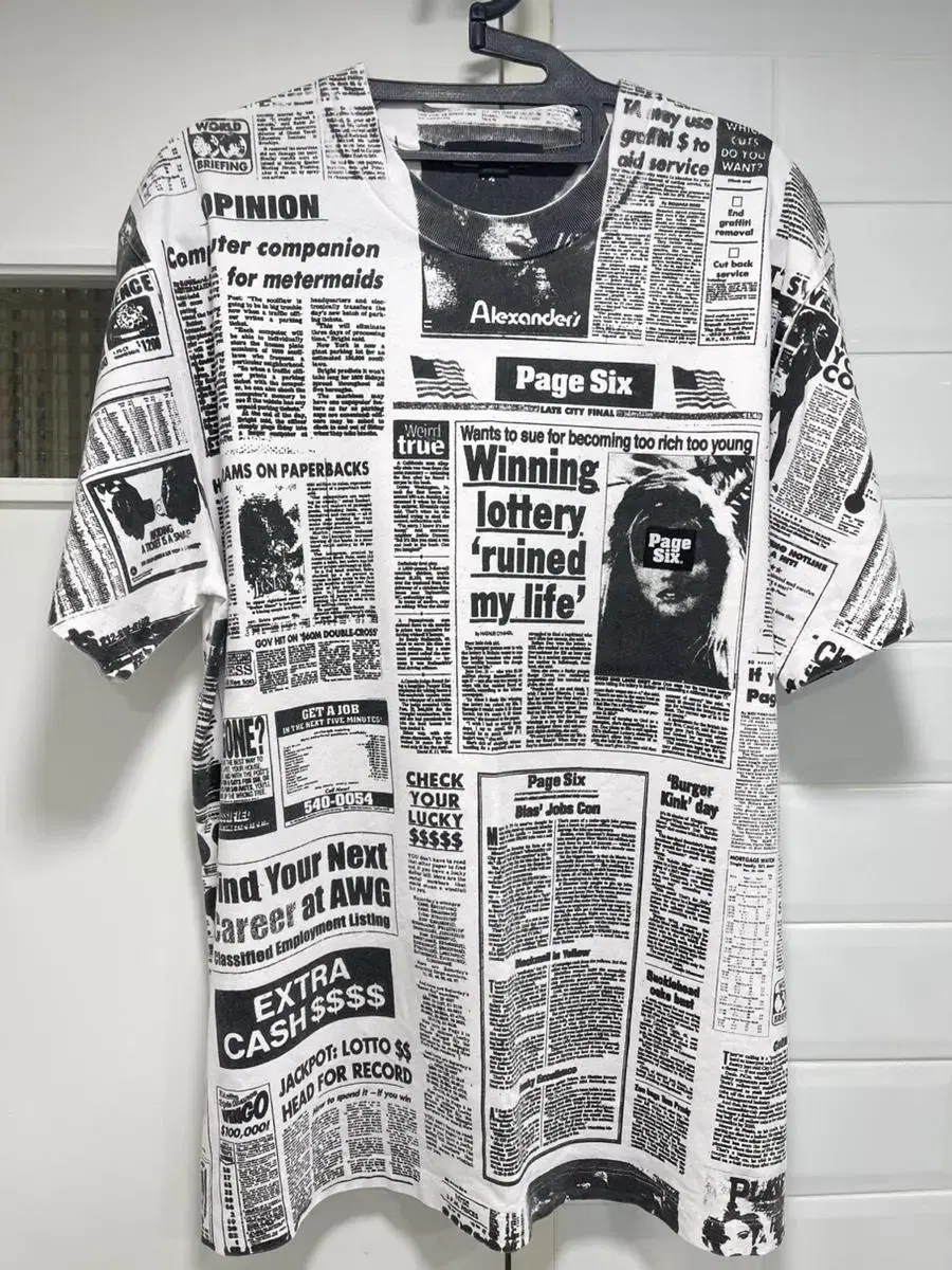 King Alexander x Page Six 18SS Newspaper T-Shirt S