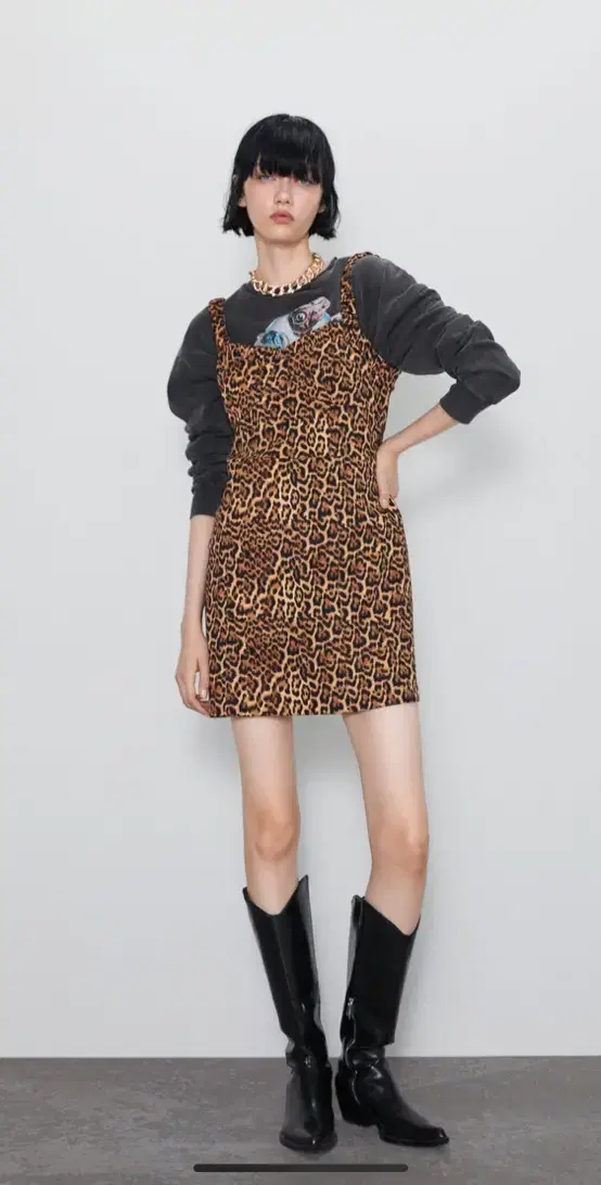 zara leopard mini dress  자라 레오파드 미니 드레스