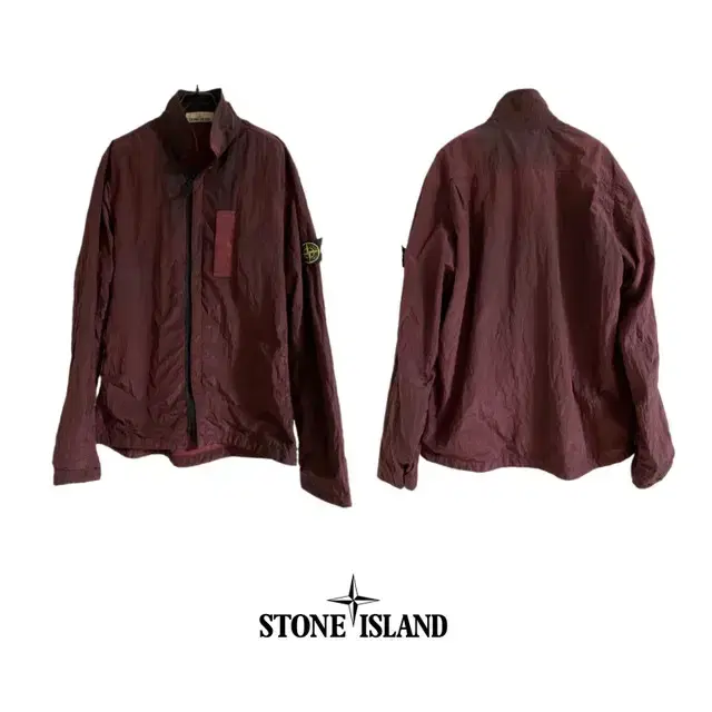 100 Stone Island Metallic Nylon Jacket Burgundy