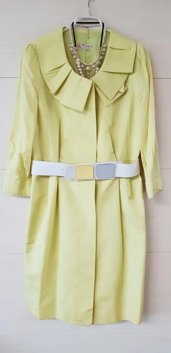 Seven-button long coat with belt/medium55-66New