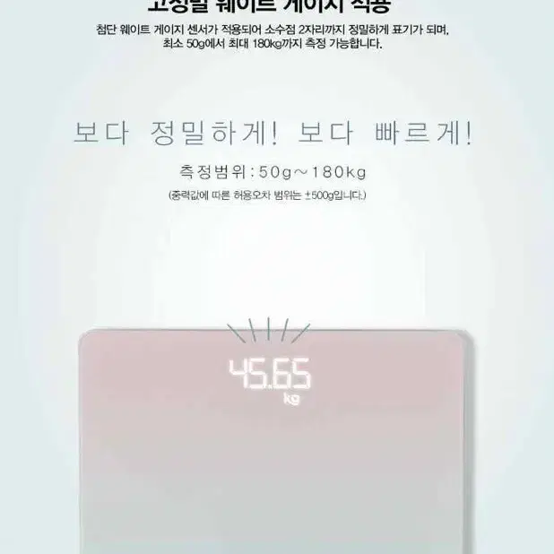 (새상품)파스텔 LED 정밀 체중계 온도측정가능