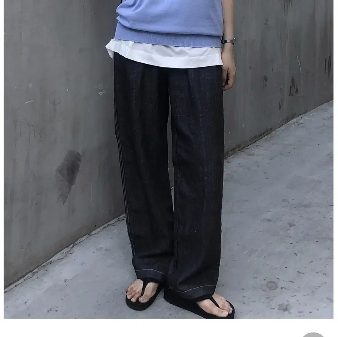 Banded linen pants