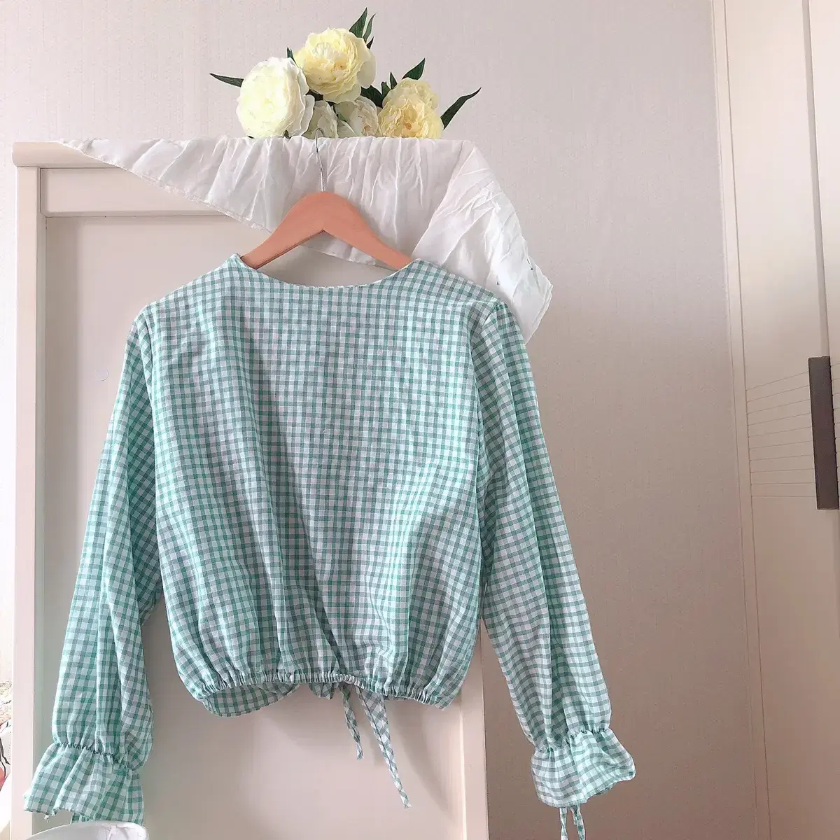 Checked blouse mint