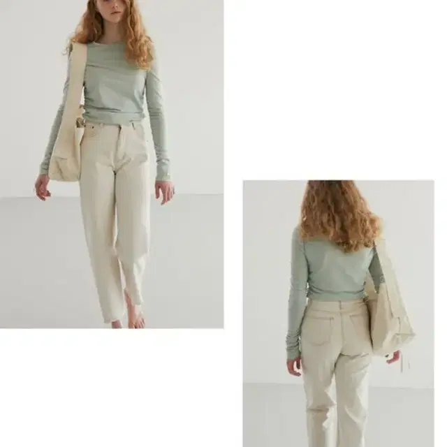 다이애그널 Diagnal Dart Denim Pants (ivory)