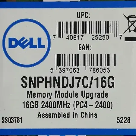 Dell 서버용 DDR4-2400T 16GB(SNPHNDJ7C/16G)