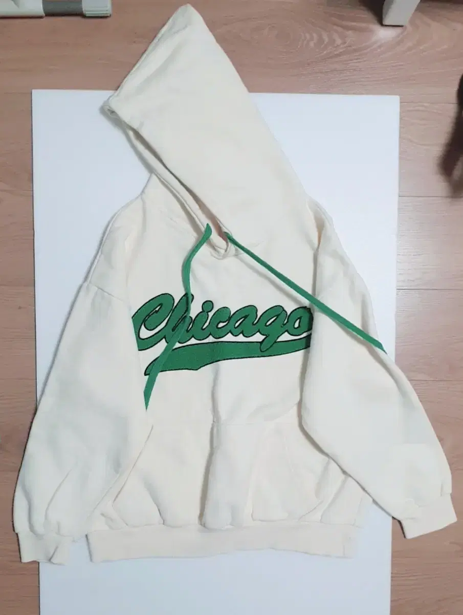 Beige logo hoodie