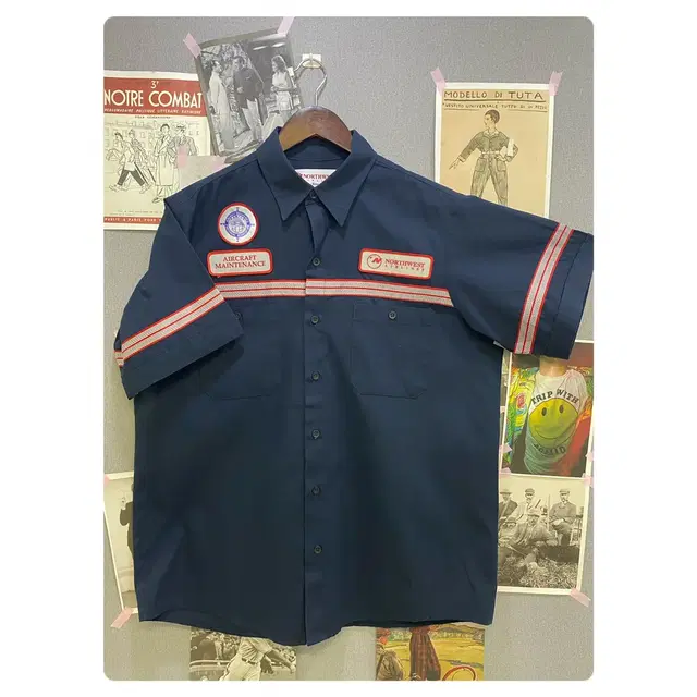 50%SALE Northwest Airlines 1/2 Shirt