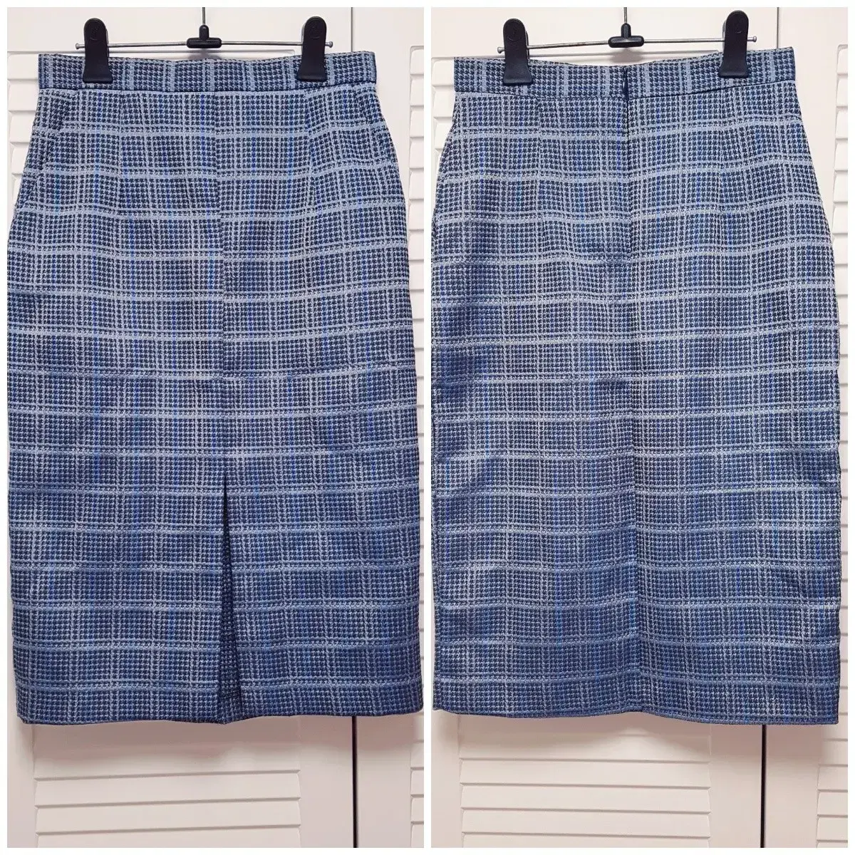 (New Product) Front slit check skirt