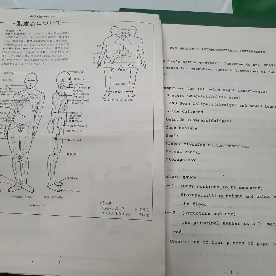 귀한 특수장비 KYS YAMAKOSHI 인체 계측기