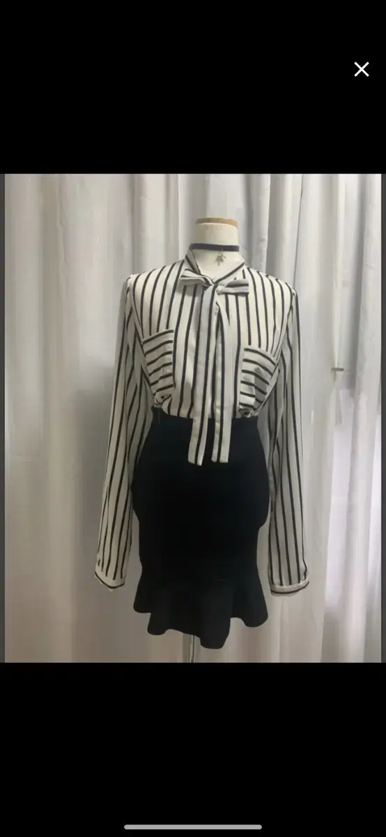 Striped ribbon shirt