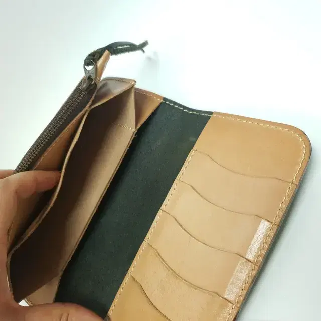 NATURAL TANNED LEATHER 내츄럴 통가죽 장지갑 B728